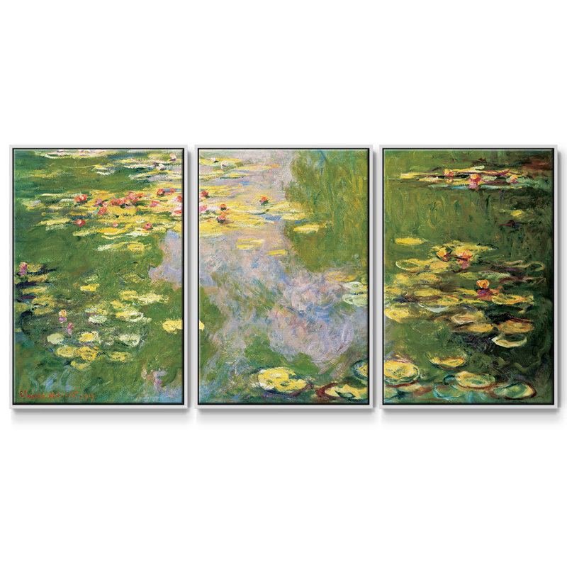 Nymphéas 3 pièces, H 24 po x l 48 po x P 2 po, Blanc