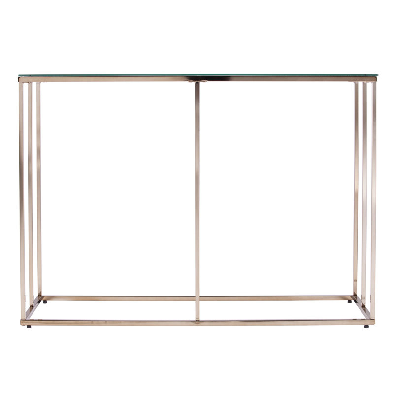 Console de 42 po avec cadre en verre transparent et doré