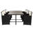 7 Piece Outdoor Patio Dining Set with Acacia Table & 6 Wicker Chairs-1705157318