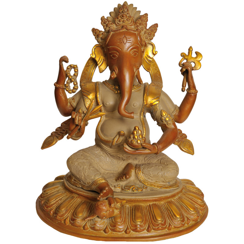 Lord Ganesha avec radis, Parashu, Rudraksha et un bol de Modak