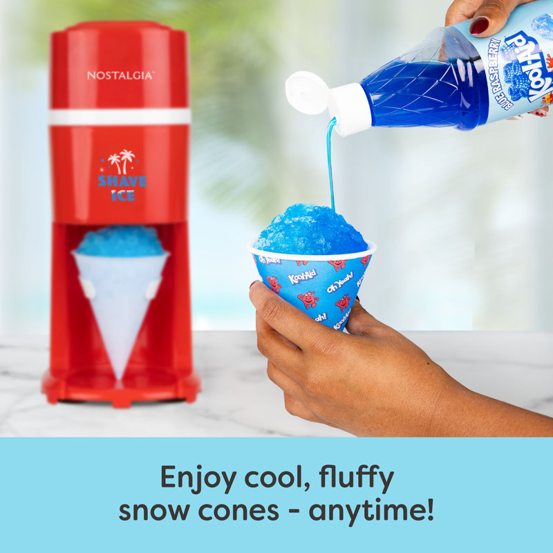 Nostalgia Shave Ice and Snow Cone Machine, Red