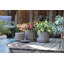 Pot de fleurs moderne de style mi-moderne avec soucoupe amovible, petit pot en grès - Intérieur-34376804