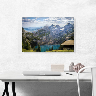 " Mountains, Lake Bergsee, Switzerland "