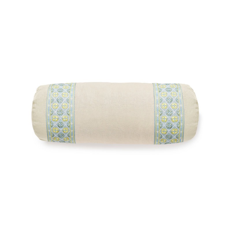 Folklore Bolster Pillow Cover & Insert, Rich Cream/Summer Breeze