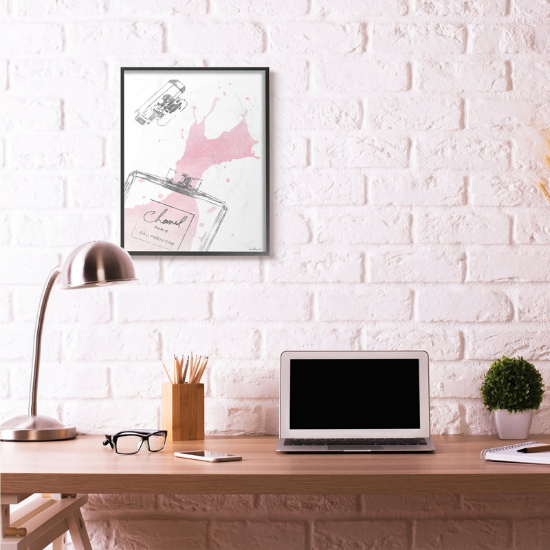 « mode style argenté rose », impression, H 20 po x l 16 po x P 1,5 po, Giclée encadrée noir minuit