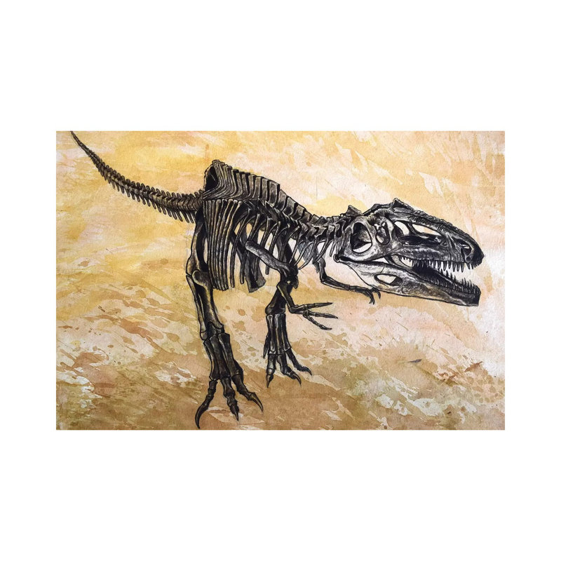 Giganotosaurus Dinosaur Skeleton by Harm Plat - Wrapped Canvas Gallery-Wrapped Canvas Giclée, 20.32cm H x 30.48cm W