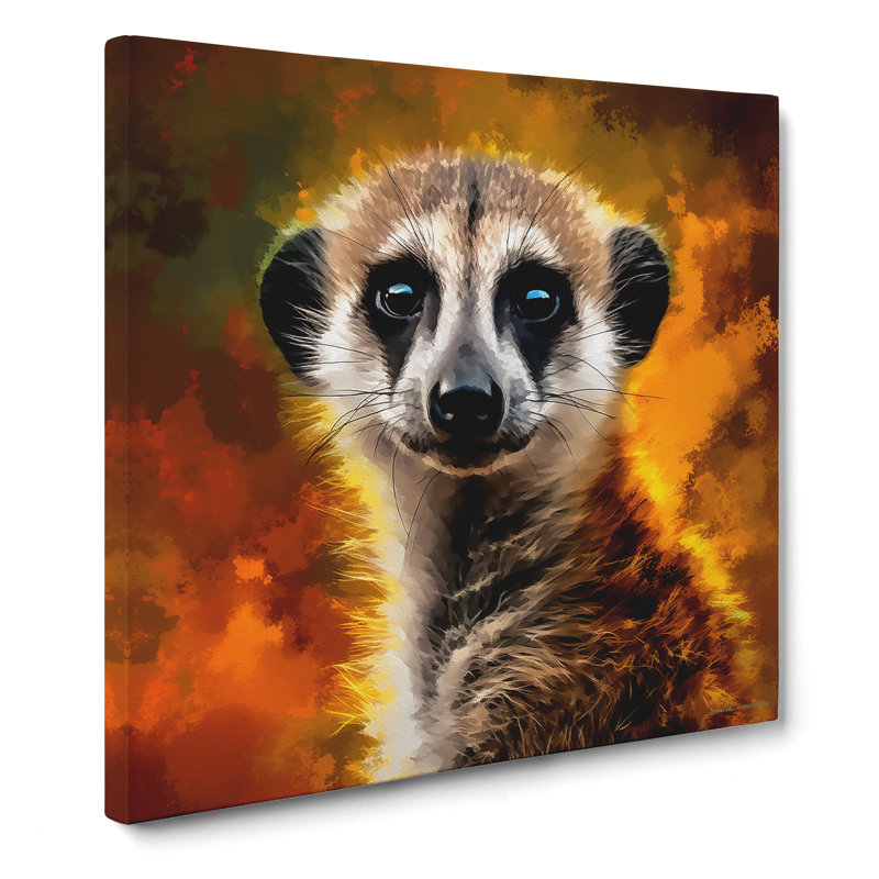 Meerkat Digital Art - Wrapped Canvas, 50cm H x 50cm W x 3cm D