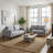 Roma Loveseat in Soft Grey Fabric with Wood Legs, 64"-123017695