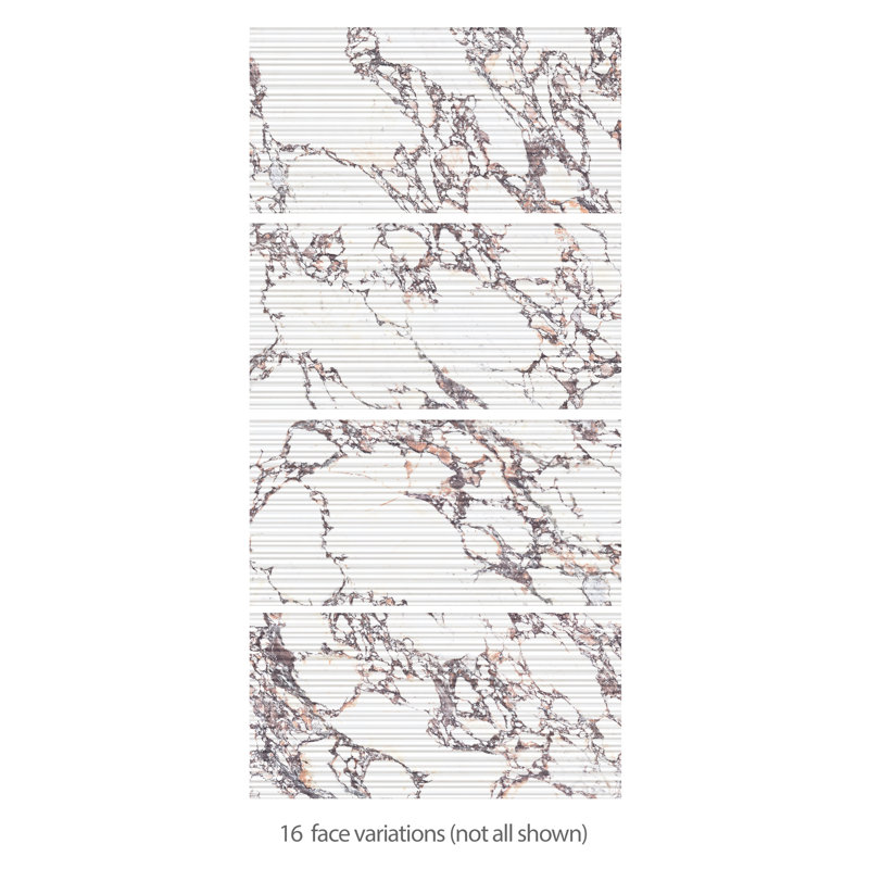 Touche Pleated Deco 23-1/2 In. X 47-1/8 In. Porcelain Floor And Wall Tile