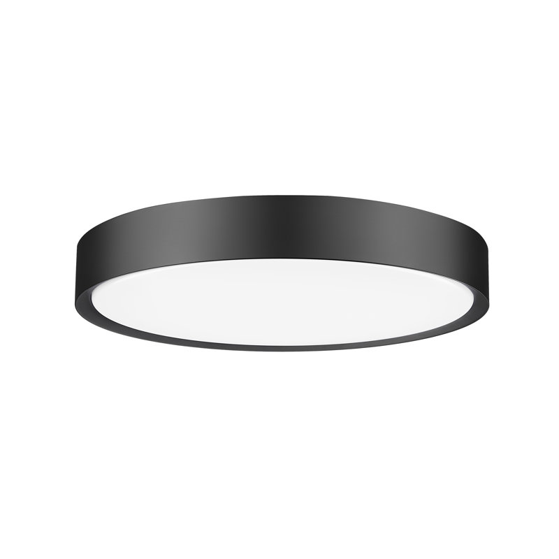 Plafonnier encastré 1 lumière Asalah, H 3 po x l 20 po x P 20 po, Noir mat