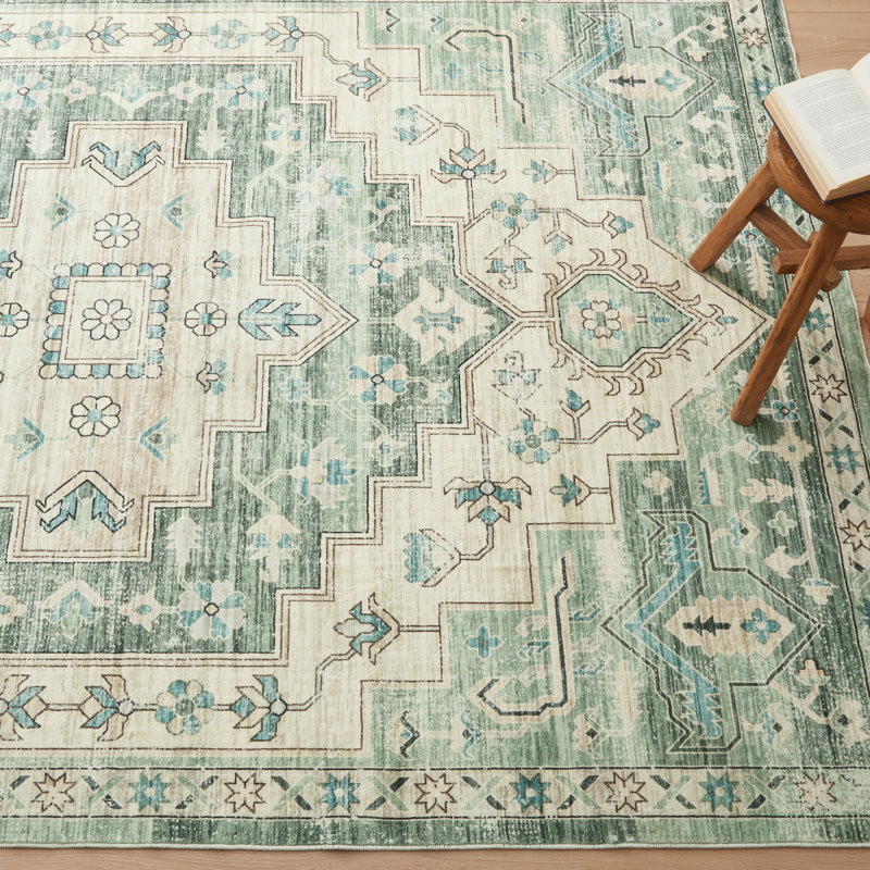 Oriental Machine Tufted Shag Area Rug, Rectangle 40 x 60 cm