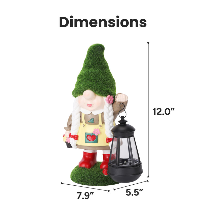 Gartenlicht Greta Solar Lantern Gnome Statue