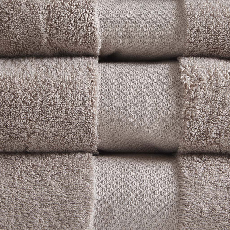 Gracie Mills Forrest Splendor  Cotton 6 Piece Towel Set, Taupe 623gsm