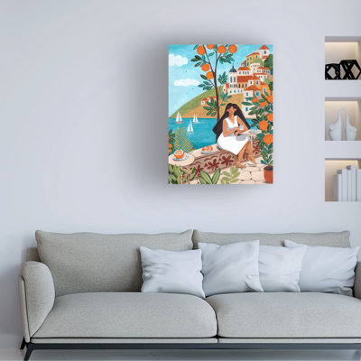 Bolog Caroline Bonne Muller Travel Poster Woman In Mediterranean Coast Canvas Art