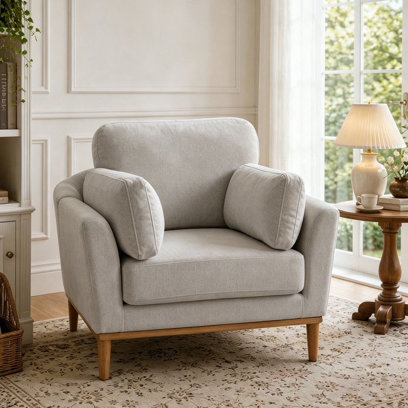 Modern Accent Chair Sofa Chair For Living Room Bedroom, Gray