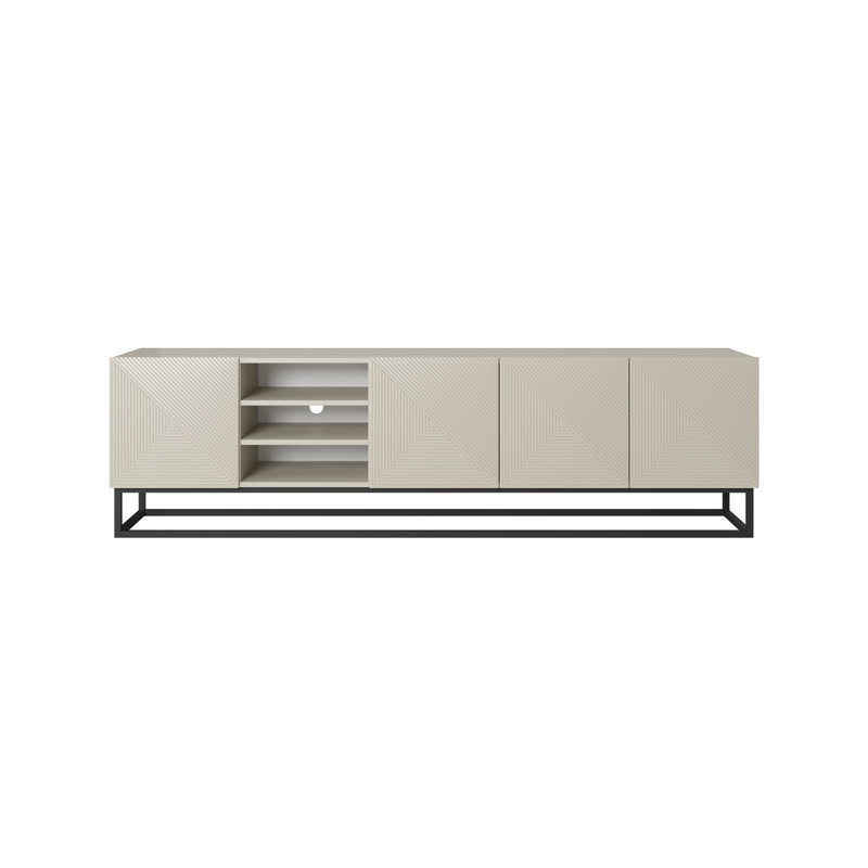 Merrik Unfinished TV Stand for TVs up to 55", Cashmere/Black