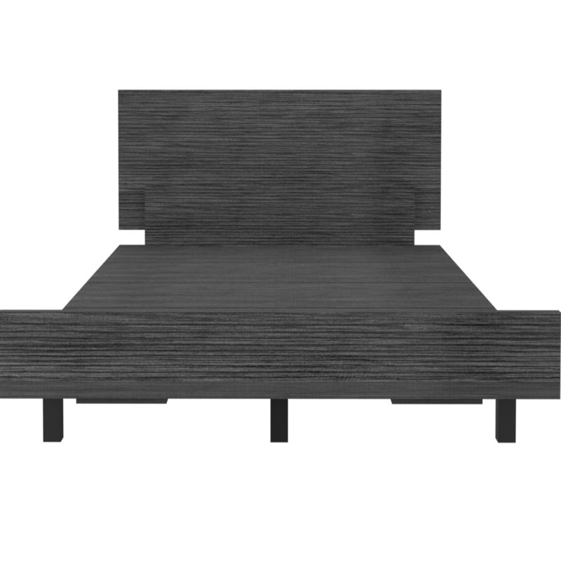 Base de lit simple Kaia, tête de lit - chêne Smokey