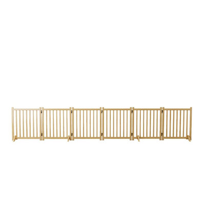 (6 Panel) Wooden Freestanding Dog Gates for The House