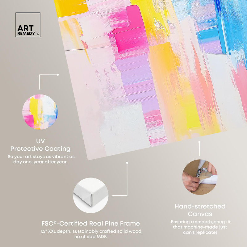 Joyful Abstraction 24" x 16" Colorful Wrapped Canvas Art