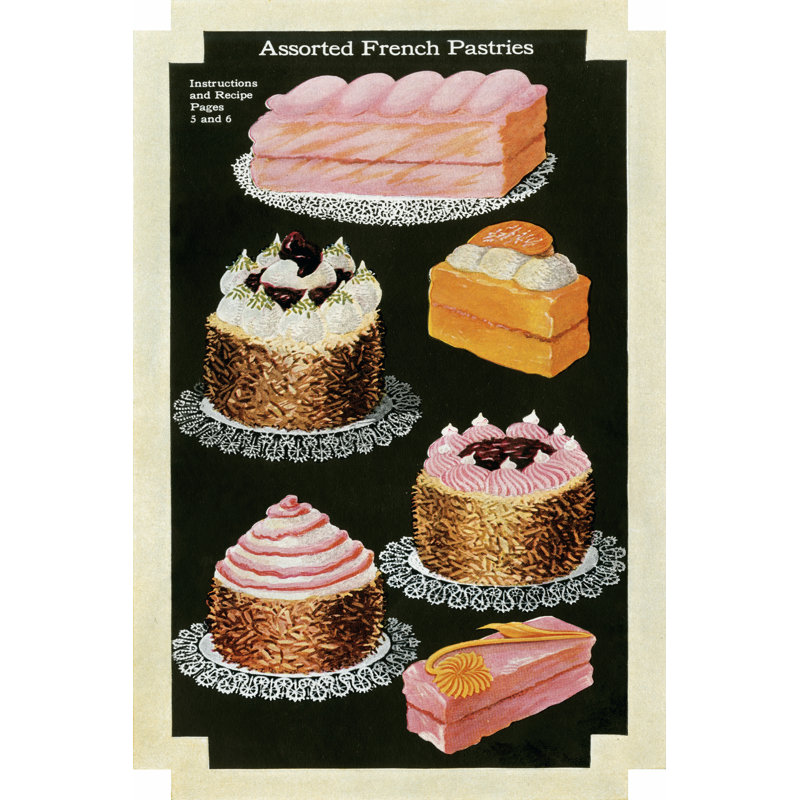 French Pastries III - Wrapped Canvas Painting, 46cm H x 30cm W x 3.8cm D
