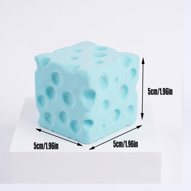 Mignon jouet à fromage anti-stress de 1,96 pouce à montée lente Fidget, Bleu clair