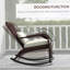 Chaise berçante d'extérieur en osier Adirondack avec coussin et coussin, idéale pour la détente sur le patio, le jardin et le balcon.-480975534