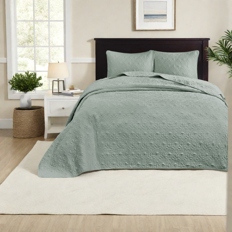 Ensembles de literie réversibles en coton, conception surdimensionnée matelassée écume de mer pour le confort de la maison