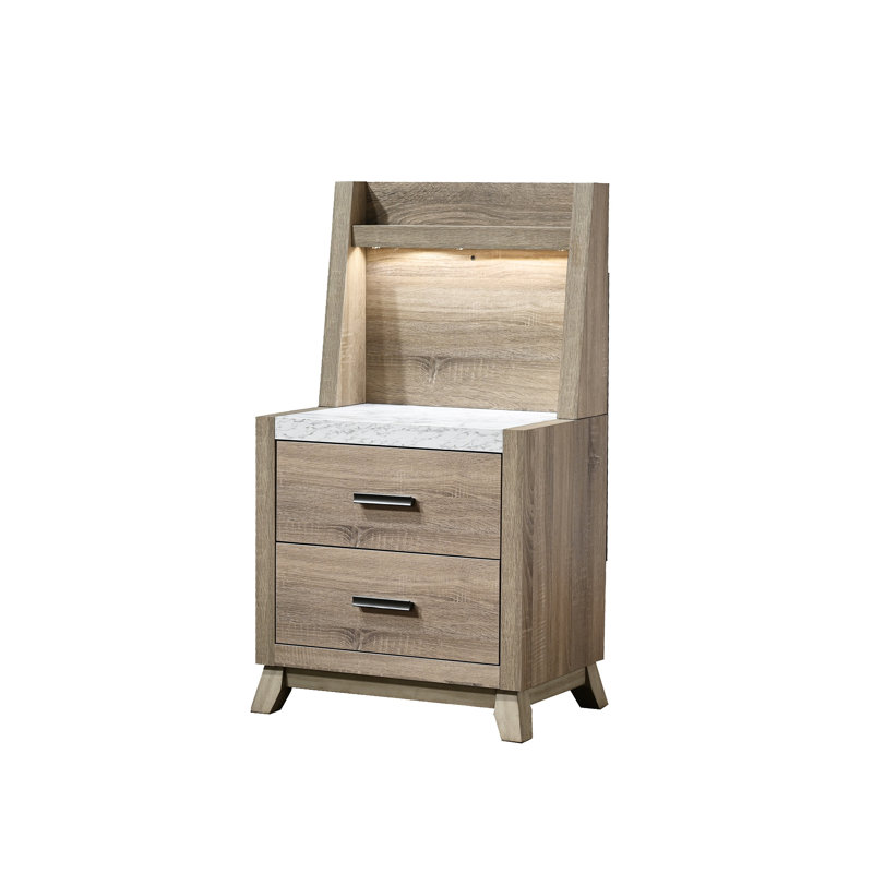 Table de chevet contemporaine rustique 1pc