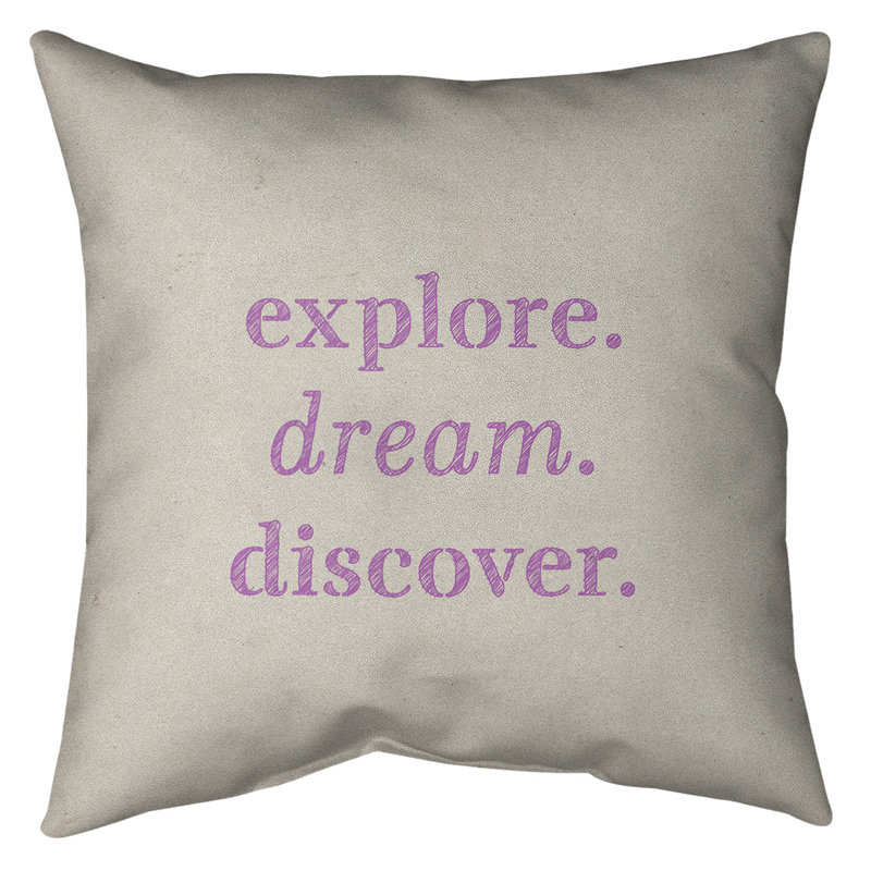 Coussin de sol, 28 po x 28 po, Blanc / violet