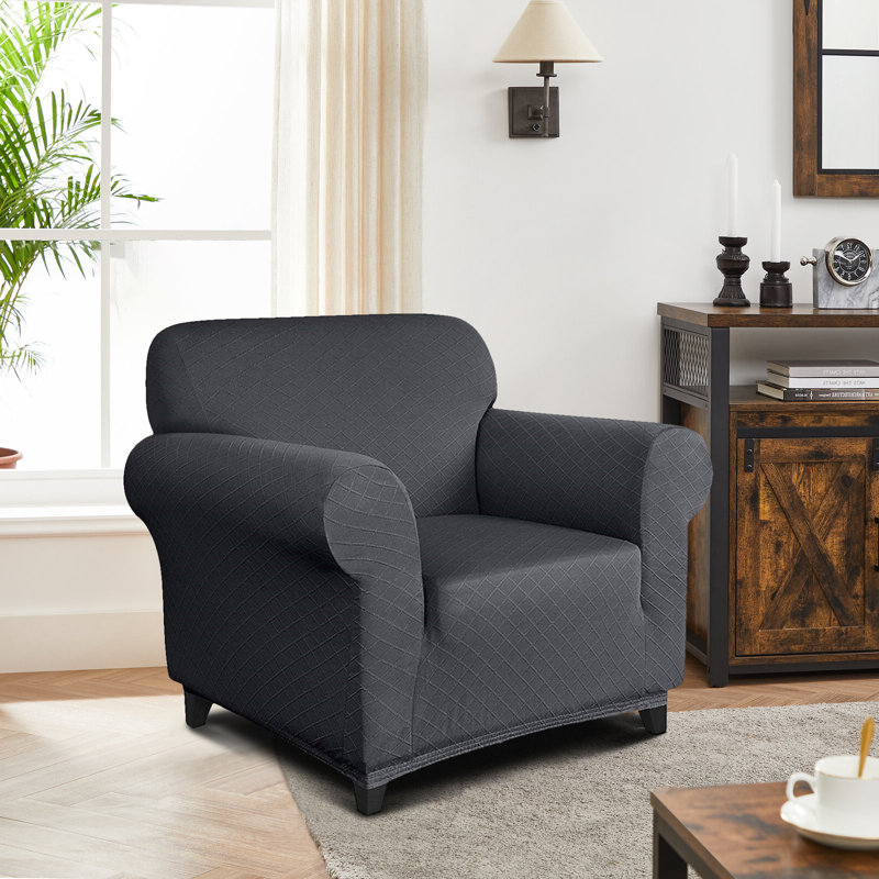 Housse pour fauteuil à coussins carrés ultra doux, gris