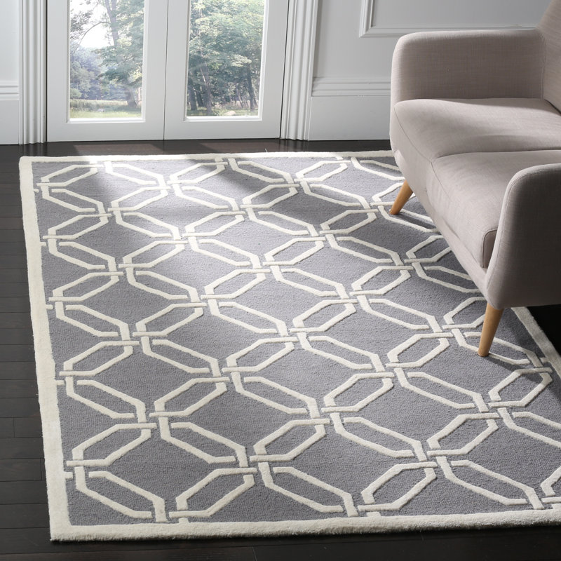 Geometric Wool Hand Woven Area Rug, Rectangle 152 x 244 cm