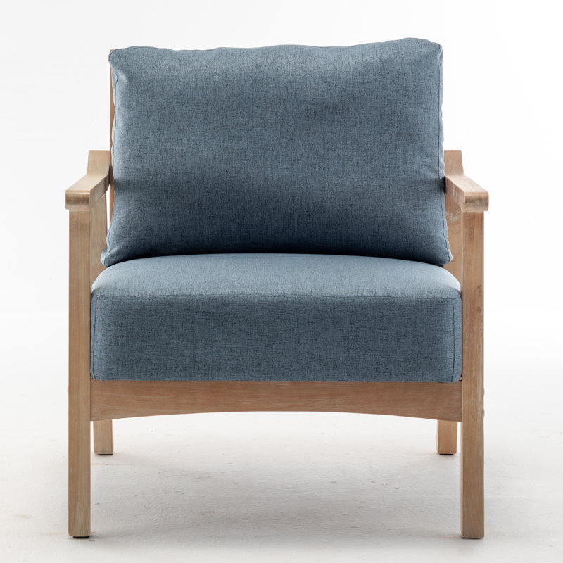 Fauteuil Itzhak, Mélange de lin bleu