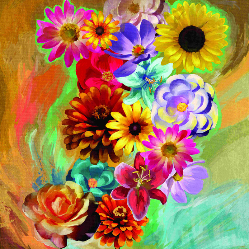 " Flower Explosion ", 12" H x 12" W