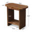 Table de bout en bois massif l 23,6 po, table d'appoint à 2 niveaux avec pieds en forme de H-996145222-1005622013