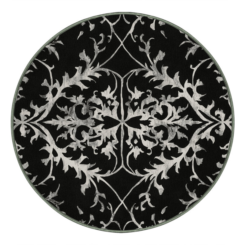 Tapis Ebon Elegance, Rond 8 pi