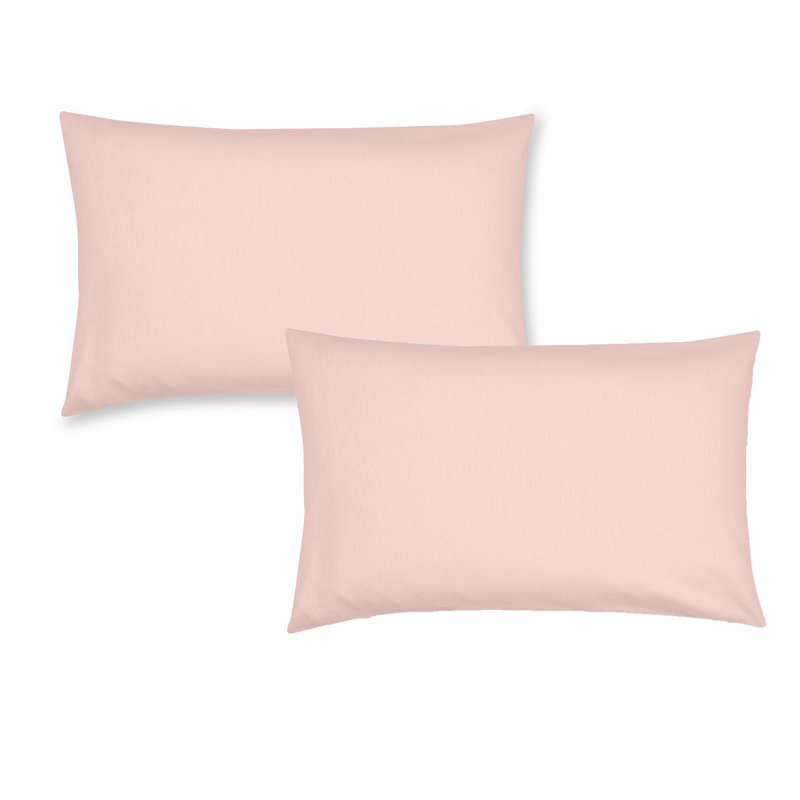 Brushed Cotton Standard Pillowcase Pair, Pink