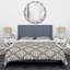 Ikat gris Ogee - ensemble de housse de couette abstrait - microfibre de polyester-613046361