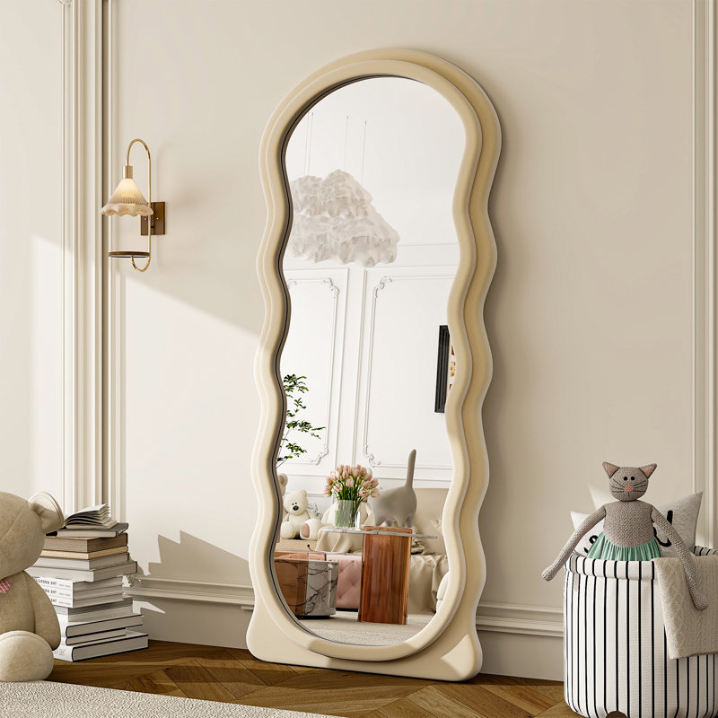 Deakyn Flat Floor Mirror, Cream