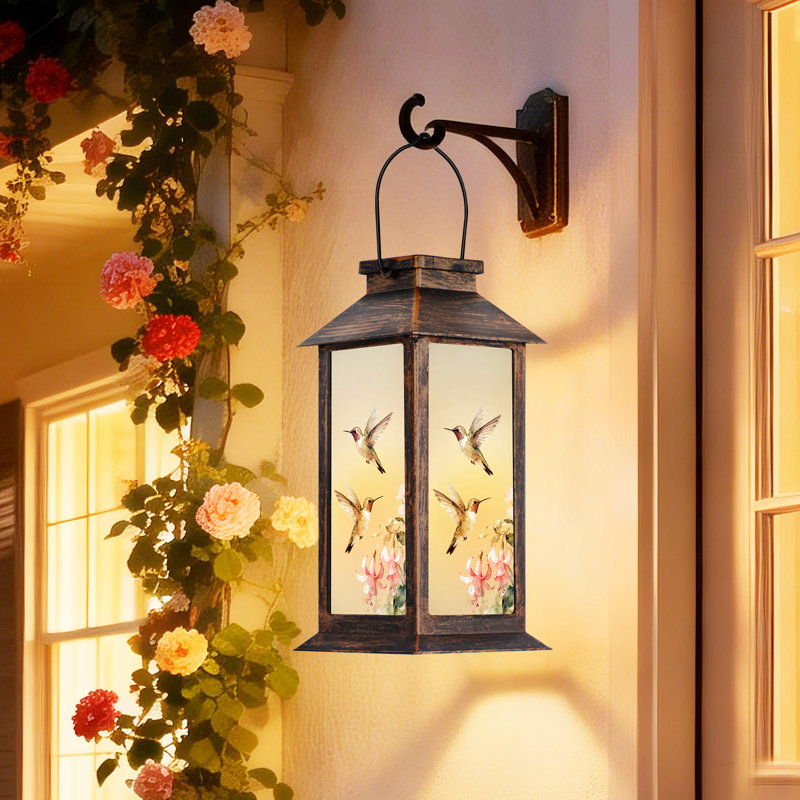 8.27"  Solar Powered Integrated LED Outdoor Lantern, White