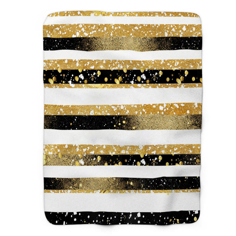 Gold Celebration - couverture en sherpa de qualité supérieure 1 pièce, L 50 po x L 60 po