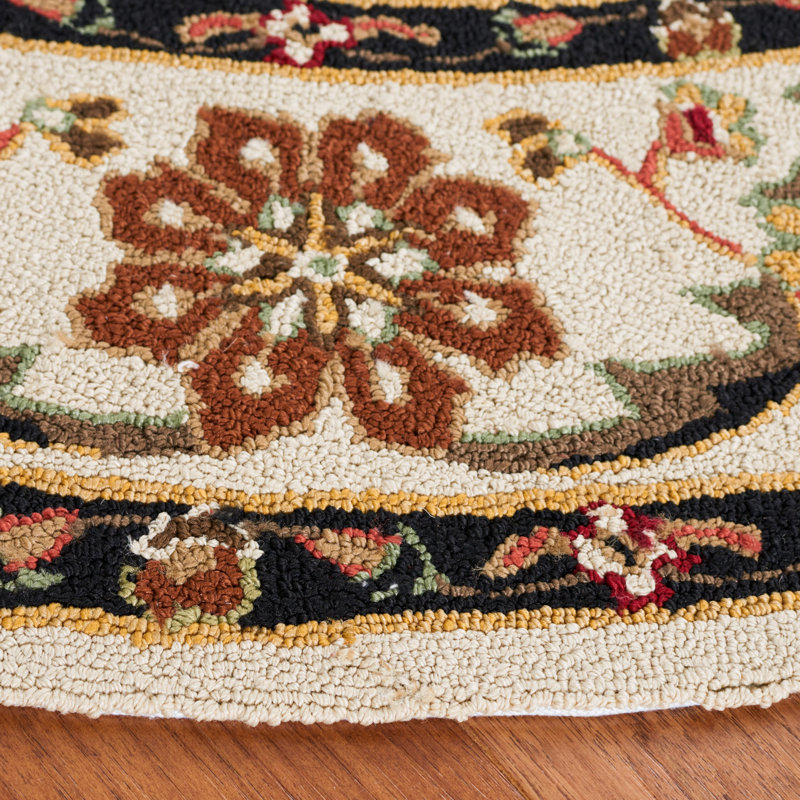 Bryonhall Hand Hooked Performance Oriental Rug, Round 6'