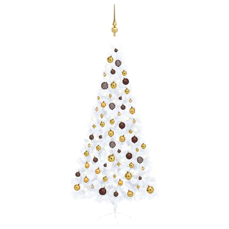 Artificial Half Christmas Tree with LEDs&Ball, 7.87ft H