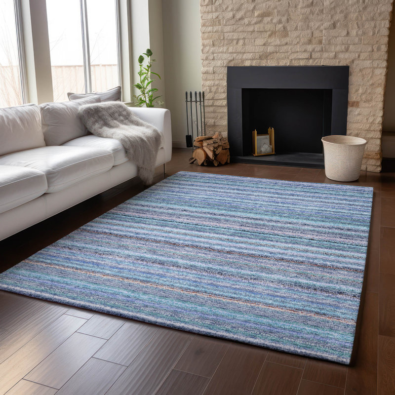 Tapis de qualité supérieure lavable à la machine Cerrito AMF598 Sky, Rectangulaire 3 pi x 5 pi