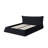 Upholstered Platform Bed With Special Shaped Velvet  Headboard Metal & Solid Wood Frame-1689576981-1689576983