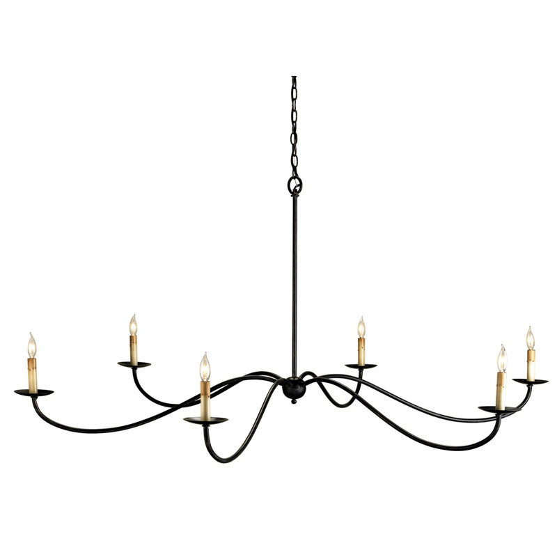 Saxon 6 - Light Wrought Iron Dimmable Classic / Traditional Chandelier