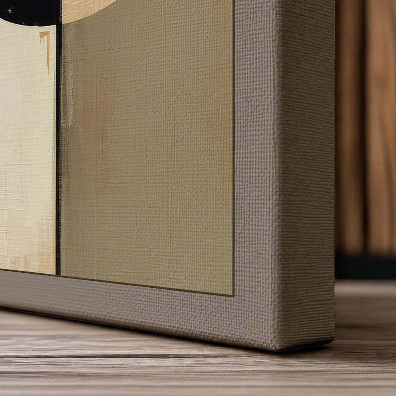 Abstraction Geometric - Wrapped Canvas, 24x16 - 61.0 x 40.6 cm, Taupe Border