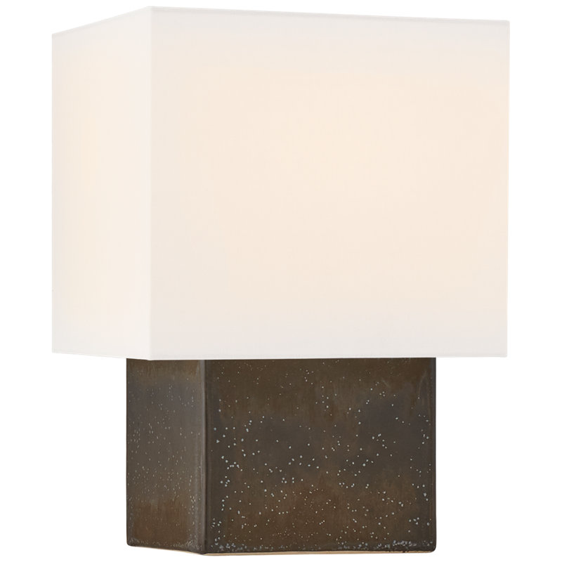 Kelly Wearstler Pari Petite Square Table Lamp, Stained Black, 18" H x 11.5" W x 11.5" D
