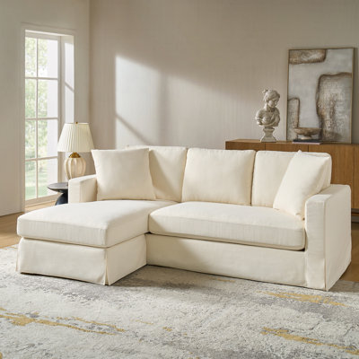 Wimberly 215.9cm W Slipcovered Down Fill Sofa with Interchangeable Chaise Lounge