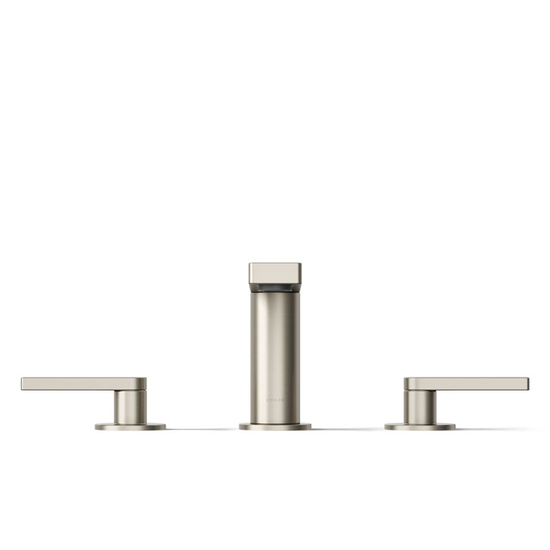Composed Widespread Bathroom Faucet with Drain Assembly, Brushed Nickel