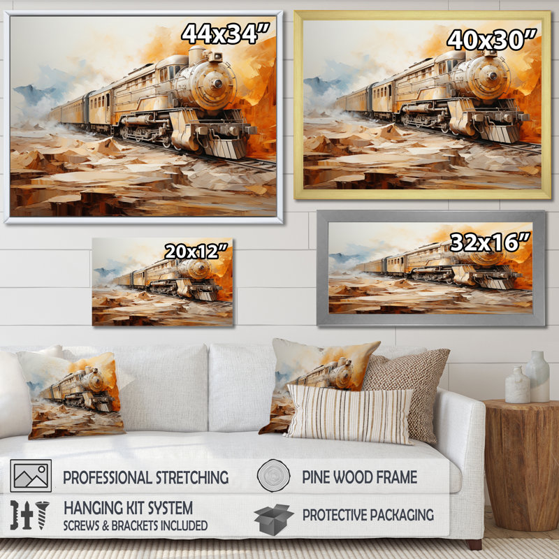 " Abstract Train Elemental Express II ", Black Picture Framed, 34" H x 44" W x 1.5" D